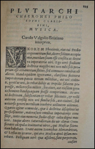 Plutarch, Lucius Mestrius. (ca. 46 - 120 AD) Plutarchi Chaeronei, Philosophi, Historici Que Clarrissimi Opuscula Moralia