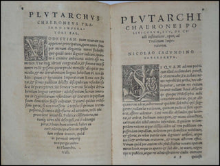 Plutarch, Lucius Mestrius. (ca. 46 - 120 AD) Plutarchi Chaeronei, Philosophi, Historici Que Clarrissimi Opuscula Moralia