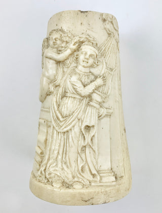 [Musical Iconography] 18th Century Bone Carving of St. Cecilia