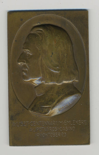 Liszt, Franz. (1811–1886) Centenary Portrait Medal, 1911