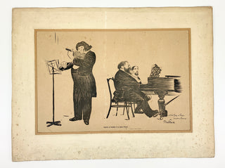 Ysaye, Eugene. (1858–1931) & Pugno, Raoul. (1852–1914) [Faivre, Abel. (1867 - 1945)] "Ysaye et Pugno à la Salle Pleyel" - Large Original Lithograph Portrait