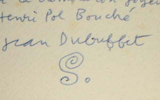 Dubuffet, Jean. (1901-1985) Tremolo sur l'Oeil - SIGNED PRESENTATION COPY to Henri-Pol Bouché