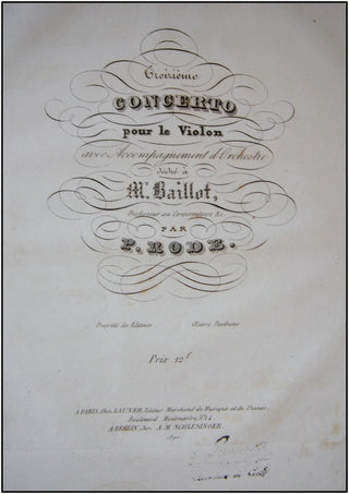 Rode, Pierre. (1774-1830) Complete Violin Concerti, Solo and Instrumental Parts.