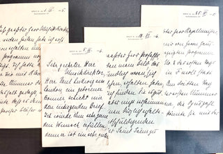 [Beethoven, Ludwig van. (1770–1827)] Joachim, Joseph. (1831–1907) Group of Signed Letters about the 1905 and 1907 Kammermusikfesten at the Beethovenhaus Bonn