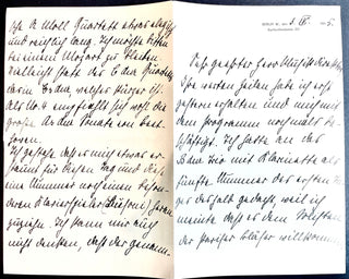 [Beethoven, Ludwig van. (1770–1827)] Joachim, Joseph. (1831–1907) Group of Signed Letters about the 1905 and 1907 Kammermusikfesten at the Beethovenhaus Bonn