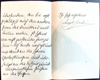 [Beethoven, Ludwig van. (1770–1827)] Joachim, Joseph. (1831–1907) Group of Signed Letters about the 1905 and 1907 Kammermusikfesten at the Beethovenhaus Bonn