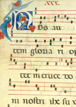 [Chant] 16th Century Illuminated Antiphonal Manuscript on Vellum