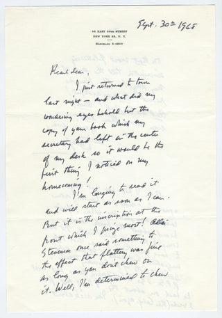 Fairbanks Jr., Douglas. (1909–2000) [Bailey, Pearl. (1918–1990)] Autograph Letter Signed to Pearl Bailey