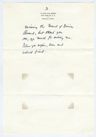 Fairbanks Jr., Douglas. (1909–2000) [Bailey, Pearl. (1918–1990)] Autograph Letter Signed to Pearl Bailey