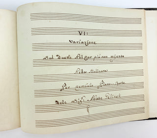 [Sammelband] [Music Iconography] Italian collection of International Piano music in Manuscript Copy ca. 1800, with Unusual Engravings