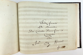 [Sammelband] [Music Iconography] Italian collection of International Piano music in Manuscript Copy ca. 1800, with Unusual Engravings