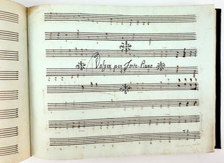 [Sammelband] [Music Iconography] Italian collection of International Piano music in Manuscript Copy ca. 1800, with Unusual Engravings