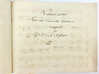 [Sammelband] [Music Iconography] Italian collection of International Piano music in Manuscript Copy ca. 1800, with Unusual Engravings