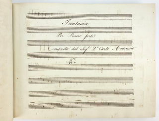 [Sammelband] [Music Iconography] Italian collection of International Piano music in Manuscript Copy ca. 1800, with Unusual Engravings