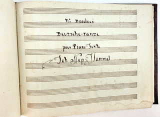 [Sammelband] [Music Iconography] Italian collection of International Piano music in Manuscript Copy ca. 1800, with Unusual Engravings