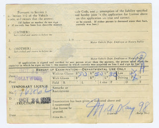 Friml, Rudolf. (1879 - 1972) Signed Driver's License