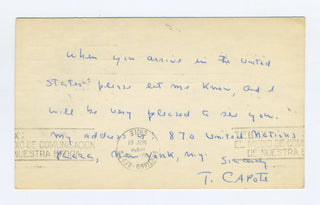 Capote, Truman. (1924–1984) Archive of Letters to his Spanish Translator, including one about "In Cold Blood"