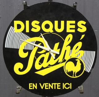 [Pathé Records] French "Disques Pathé" Advertising Clock