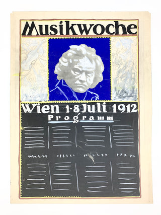 [Mahler, Gustav. (1860–1911)] [Beethoven, Ludwig van. (1770–1827)] László, Philip de. (1869–1937) Poster Drafts for Wiener Musik Fest Woche - PREMIERE of Mahler IX