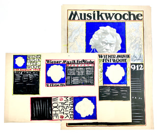 [Mahler, Gustav. (1860–1911)] [Beethoven, Ludwig van. (1770–1827)] László, Philip de. (1869–1937) Poster Drafts for Wiener Musik Fest Woche - PREMIERE of Mahler IX