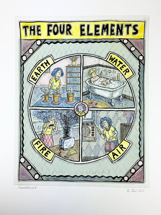 Chast, Roz. (b. 1954) "The Four Elements" – Signed Monoprint