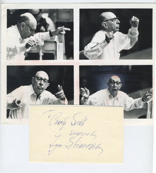 Stravinsky, Igor. (1882–1971) Autograph Signature with Photograph