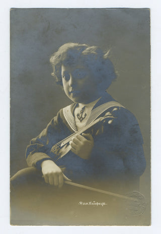 Heifetz, Jascha. (1901–1987) Childhood Postcard Photograph