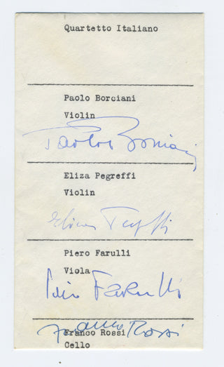 Quartetto Italiano. (1945–1980) Signed Envelope