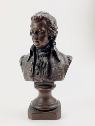 Mozart, Wolfgang Amadeus. (1756–1791) [Boermel [Börmel], Eugen. (1858–1932)] Bronze Bust Sculpture