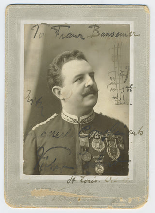 Herbert, Victor. (1859–1924) Signed Photograph with Autograph Musical Quotation from 2nd Cello Concerto