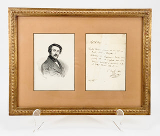 Donizetti, Gaetano. (1797–1848) "We will speak of Bergamo...love, patrimony etc." -  Autograph Letter Framed