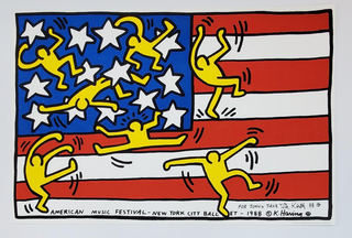 Haring, Keith. (1958–1990) [New York City Ballet] 1988 American Music Festival Poster - SIGNED