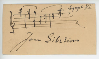 Sibelius, Jean. (1865-1957) "Symphony VI" - Autograph Musical Quotation Signed