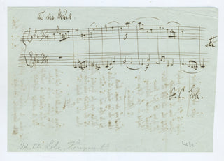 Lobe, Johann Christian. (1797–1881) Autograph Musical Quotation and Libretto Excerpt Signed