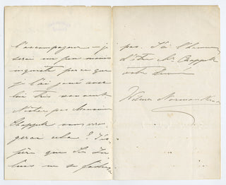 Norman-Neruda, Wilma. (1838–1911) "I have asked Mr. Hallé to accompany me..." Autograph Letter Signed