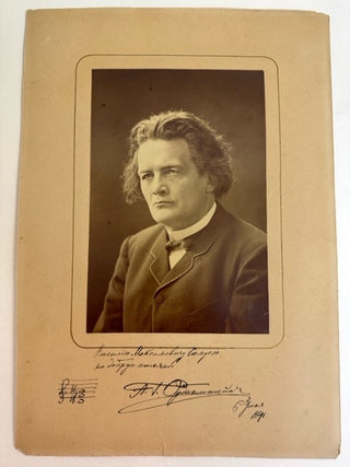 Rubinstein, Anton. (1829–1894) Signed photograph inscribed to Vasily Samus with AMQS