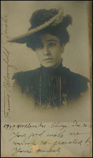 Bloomfield-Zeisler, Fanny. (1863 - 1927) Signed Photograph