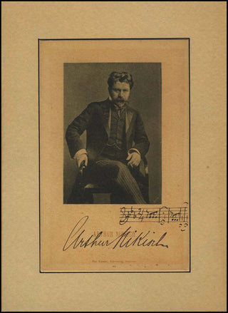 [Boston Symphony Orchestra]  Nikisch, Arthur. (1855-1922) Signed Photograph with Autograph Musical Quotation - "Beethoven&apos;s 5th."