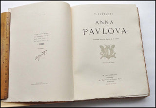 [Dance] [Pavlova, Anna. (1881-1931)] Svétlov [Svétlow], V[alerien].  Anna Pavlova - SIGNED BY PAVLOVA