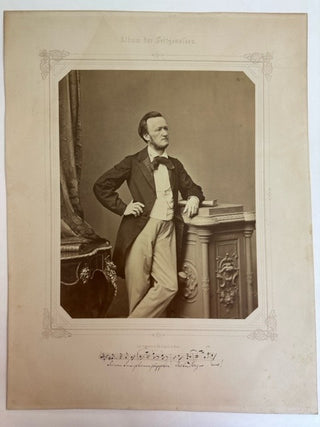 Wagner, Richard. (1813–1883) Large Signed Photograph with Autograph Musical Quotation incorporating the Composer's Name