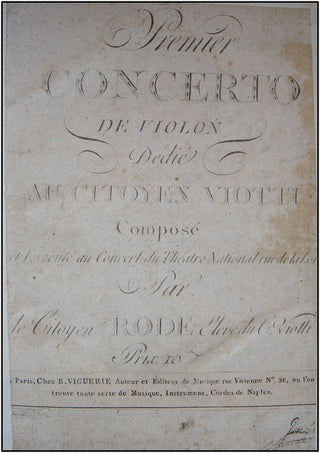 Rode, Pierre. (1774-1830) Complete Violin Concerti, Solo and Instrumental Parts.