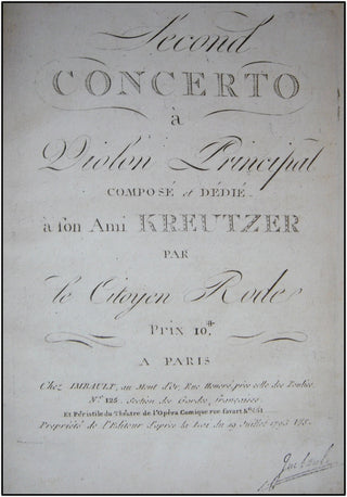 Rode, Pierre. (1774-1830) Complete Violin Concerti, Solo and Instrumental Parts.