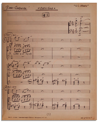 [Li'l Abner] Mercer, Johnny. (1909-1976) & DePaul, Gene. [Capp, Al. 1909 - 1979] Bound Book of Music From the 1956 Production of "Li'l Abner" Based on the Famous Comic Strip -- From the Personal Collection of Al Capp