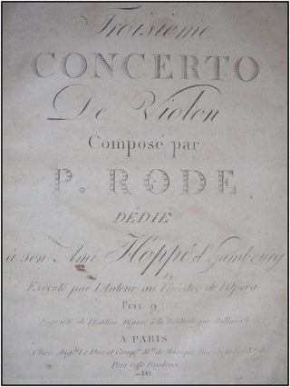 Rode, Pierre. (1774-1830) Complete Violin Concerti, Solo and Instrumental Parts.