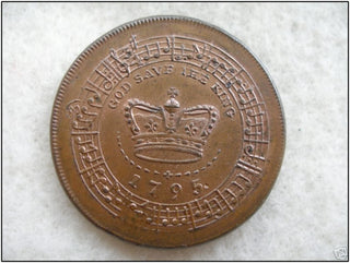 [God Save The King] Forster, William.  Rare 1795 Coin printed with "God Save The King."