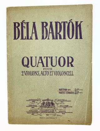 Bartók, Béla. (1881–1945) Quatour pour 2 violons, alto et violoncell