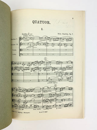 Bartók, Béla. (1881–1945) Quatour pour 2 violons, alto et violoncell