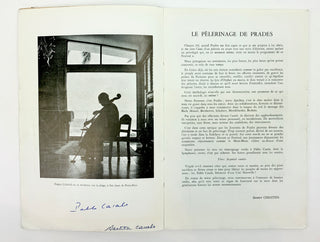 Casals, Pablo. (1876–1973) Signed Photograph in 1959 Festival de Prades Program Book