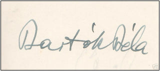 Bartók, Béla. (1881–1945) Autograph Signature.