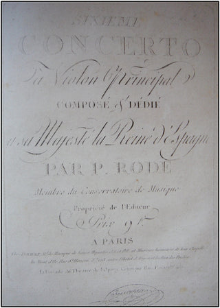 Rode, Pierre. (1774-1830) Complete Violin Concerti, Solo and Instrumental Parts.